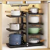 Kitchen Sink Pot Holder Stainless Steel Multi-Layer Frying Pan Rice Cooker Storage Rack Seasoning Bottle Debris Organizer 1