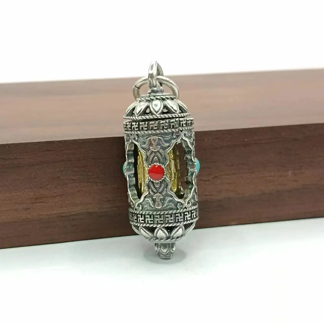 S925 Sterling Silber Schmuck Geprägte Shurangama Mantra Männer Anhänger Retro Öffnende Gawu Box Halskette Für Frauen Zubehör Geschenk – Detail 10