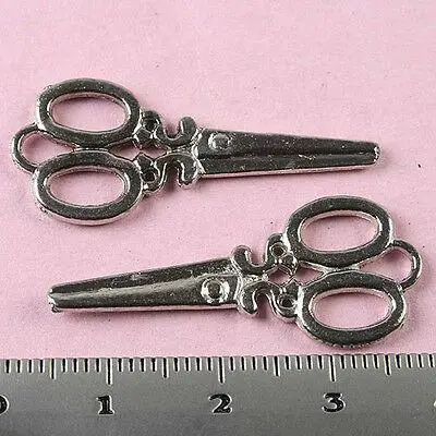 

15pcs 34x14mm Tibetan Silver color 2sided scissors charms H0905