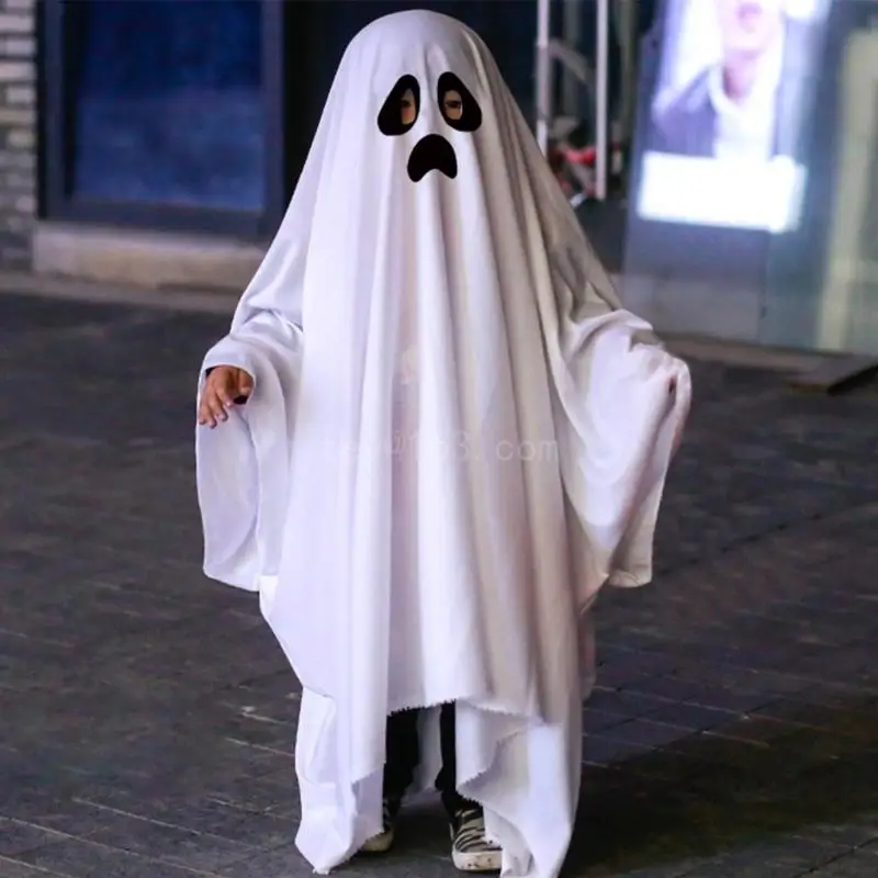 Halloween Cloak Cape Ghostes Hooded Cloak Cape Robe Ghostes Poncho Funny Cosplay Clothes Costume Adult Kids Halloween Costumes