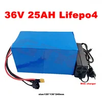Batterie au lithium GTK 36v 25ah 30ah lifepo4 avec cycle profond BMS, longue durée de vie pour véhicules électriques et scooters 500W 1000W 2