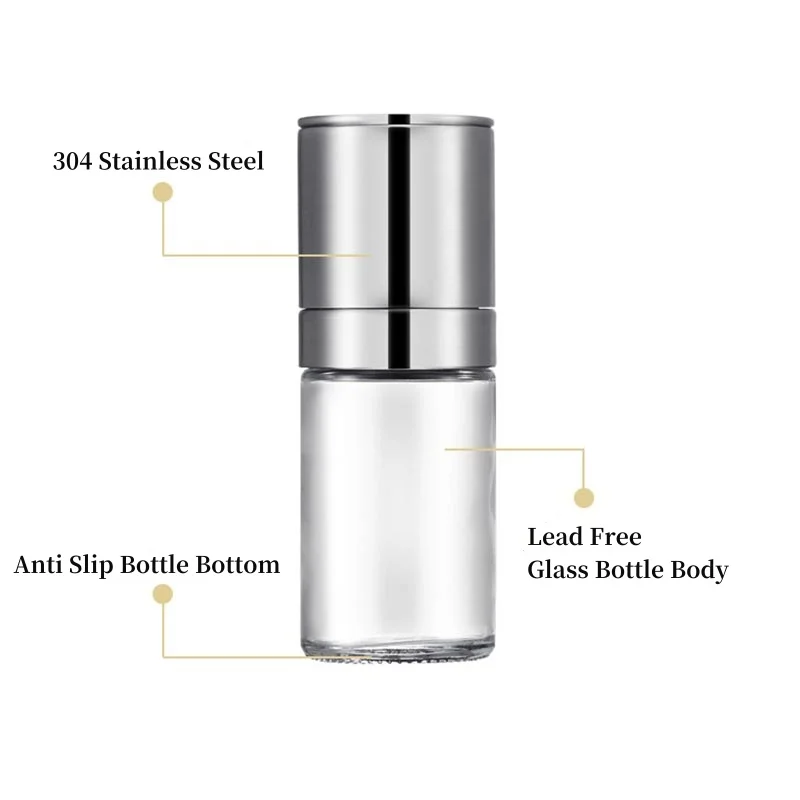 Stainless Steel Pepper Grinding Machine Manual Spice Shaker Grinder Glass Seasoning Bottle Sea Salt Can Home BBQ Mills Tools