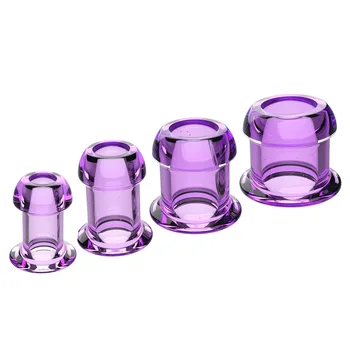 Hollow Speculum Peeking anal beads butt plug with stopper expander tunnel transparent anus dilation adult women men gay 4