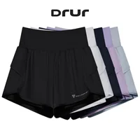 DRUR Yoga Short Woman Gym Clothes 2 In 1 High Waist Pants With Pockets Fitness Cycling Shorts Women Yoga Shorts Sportwear 2025
