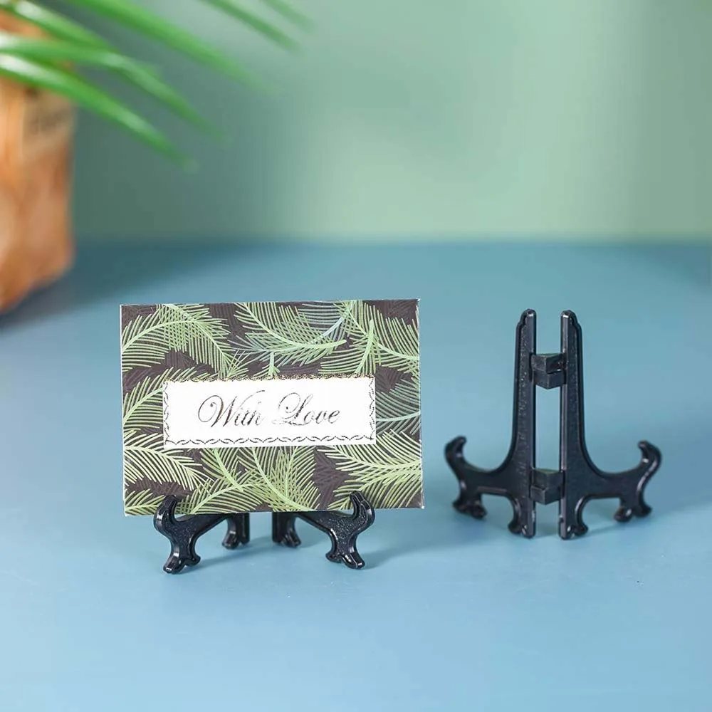 Black Plastic Easels Plate Display Stands Picture Frame Stand Holder 6/12pcs 3/4/5/6/7/8/9/10 Inch