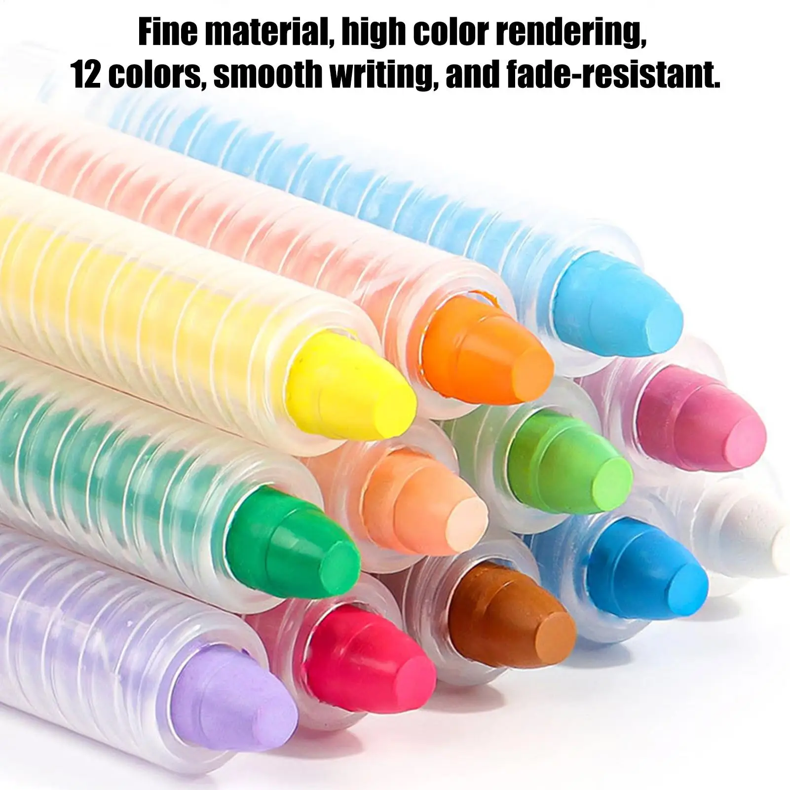 실내 칠판용 무진분필 12색 세척 가능 야외 놀이 장난감 야외 미술 분필 그림 크레용 남아 여아용