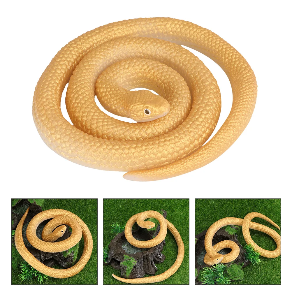 

2 Pcs Tricky Snake Toy Toys Silicone Snakes Prank Props Animal Fake Model Soft Rubber