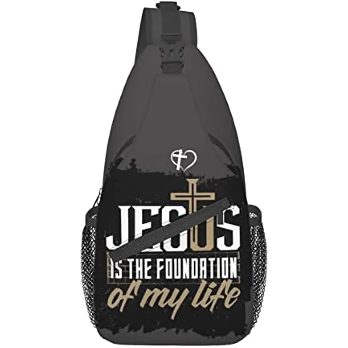 

Jesus Sling Bag Christian Crossbody Bag Cross Shoulder Backpack Casual Chest Daypack Mini Backpack Polyester Unisex Casual