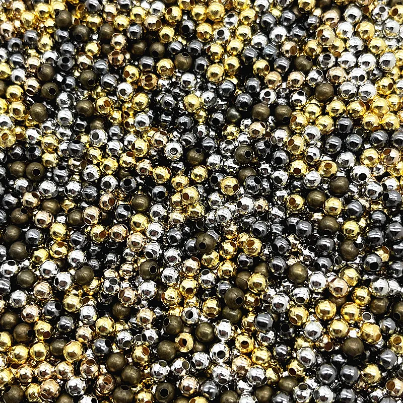 Spacer Beads 3mm 4mm Tone Metal Smooth Ball Spacer Beads For Jewelry Making Diy Handmade Accessories