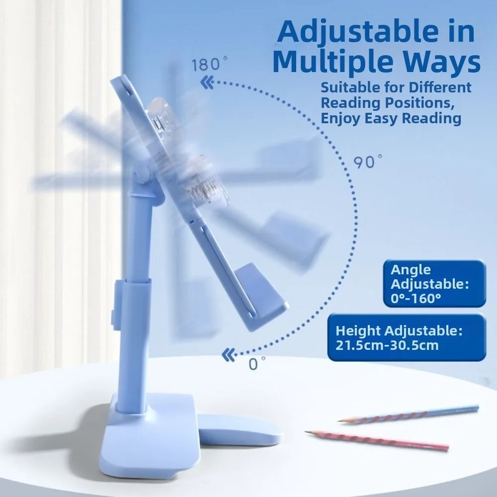 조절 가능한 각도 높이 책상 책꽂이 다기능 페이지 클립 리프팅 랜딩 북 홀더 접이식 미끄럼 방지 베이스