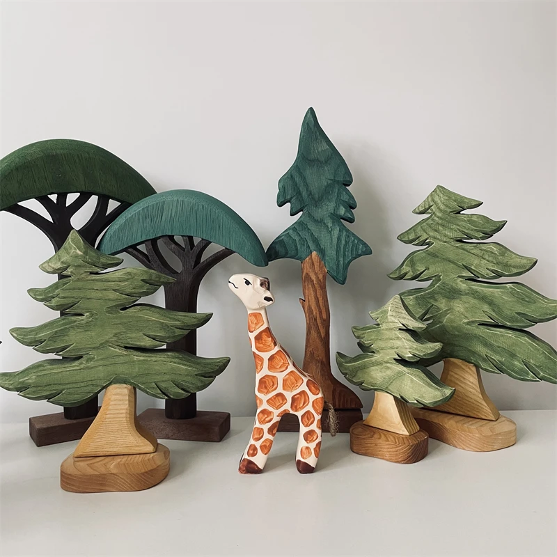 

Handmade Pine Breadfruit Tree Creativity Scene Construction Blocks Nordic Decor Montessori Educational Wooden Toys for Children
