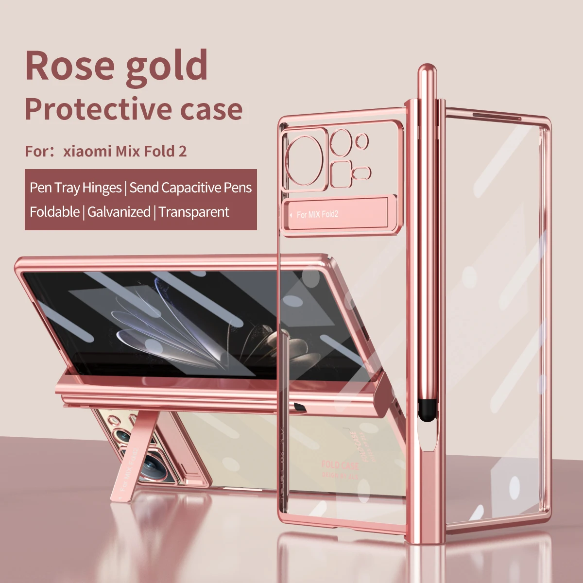 

Чехол с карманом для ручки и петлей для Xiaomi Mix Fold 2, держатель с подставкой, защитная пленка для переднего экрана Xiaomi Mix Fold 2