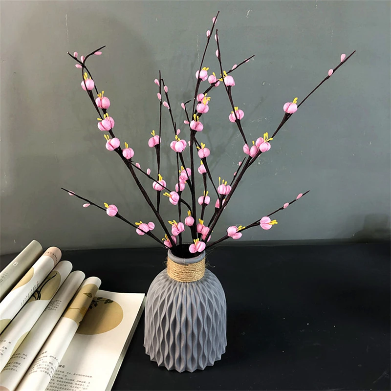 Modern Flower Vase Imitation Ceramic Flower Pot Decoration Home Plastic Vase Flower Arrangement Nordic Style Home Decoration