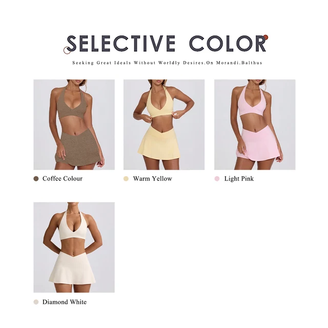 1609-270d7a.jpg Ctenkevet Women Chest Padding And High Elasticity Bra Set 2Pcs Tennis Skirt Sportswear Female Golf Suits Sport Outfit For Woman