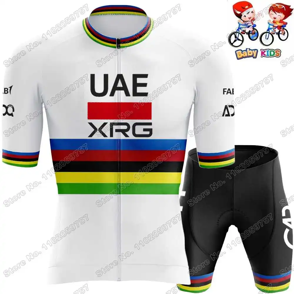 Cycling Jersey Set Cycling Jersey Cycling Shirt Cycling Suit Kids UAE Team Cycling Jersey Slovenia Tadej Pogacar Set Boys Girls France TDF Cycling Clothing Children Road Bike Shirts