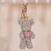 Diamond Heart Violent Bear Keychain Pendant Bag Pendant Sparkling Diamond Cartoon Doll Birthday Gift Keychain 1