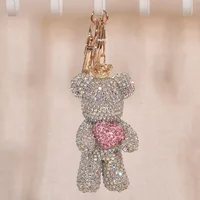 Diamond Heart Violent Bear Keychain Pendant Bag Pendant Sparkling Diamond Cartoon Doll Birthday Gift Keychain 1