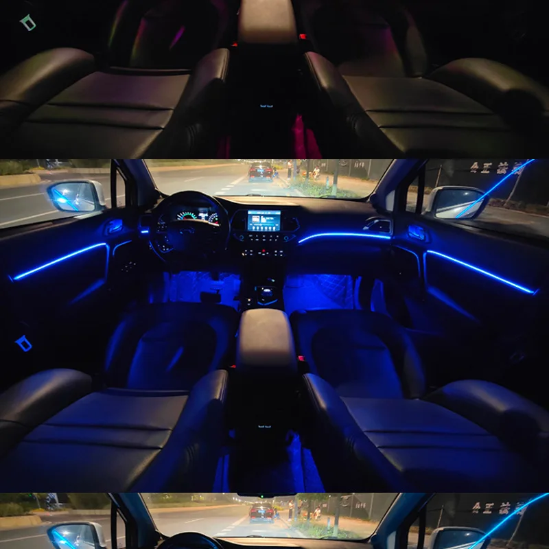Auto Umgebungslicht/64 Farben Acryl LED Lampe Streifen/RGB Auto Innen Musik Stimmung Beleuchtung/USB/Zigarettenanzünder Netzteil – Detail 8