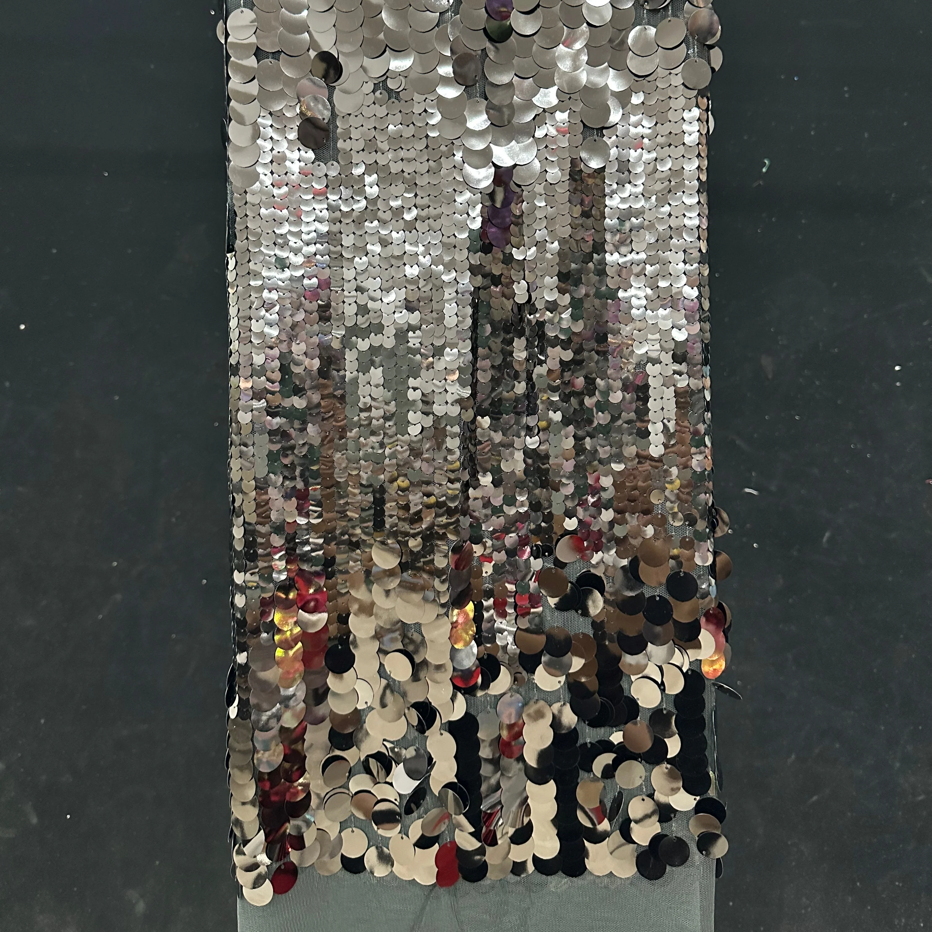 Sequin fabric materials for backdrop and party dresses, Scales sequin embroidery fabric for design