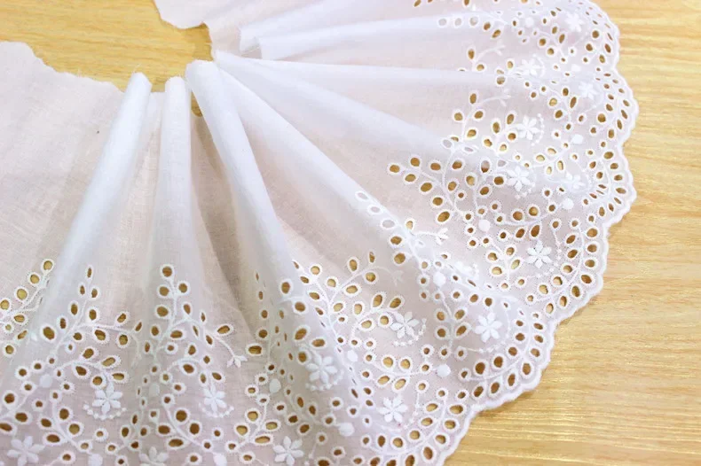 Exquisite Off white Cotton Embroidery Lace Openwork Cotton Cloth DIY Clothing Accessories Curtains width 20cm RS429 3-5yards/lot lace fabric lace garment accessories lace sewing supplies lace accessories lace sewing accessories clothing accessories clothing craft accessories