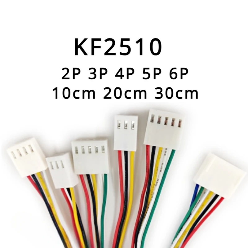 

10/50PCS/lot KF2510 2.54MM 2P/3P/4P/5P/6P PIN Single end Connector Plug with Cable Wire 10CM 20CM 30CM