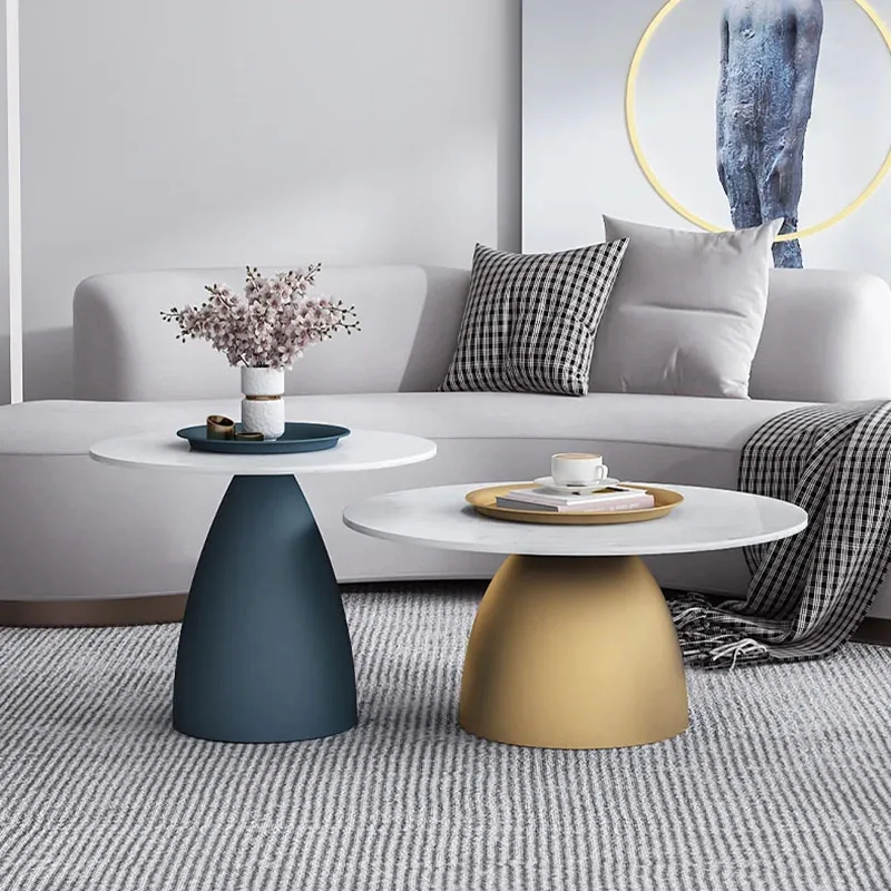 european Modern Coffee Tables blue trendy Luxury Minimalist White Side Table Nordic Aesthetic Stolik Kawowy Home Furniture