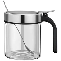 LFGB Certification High-borosilicate Glass Seasoning Jar Ultra Hard Fall Resistant Condiment Container Salt Pigs Sugar Server