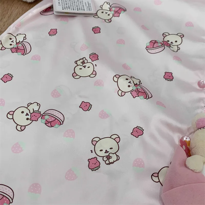 Rilakkuma Korilakkuma Pink Pajama Sets Loungewear Sleepwear