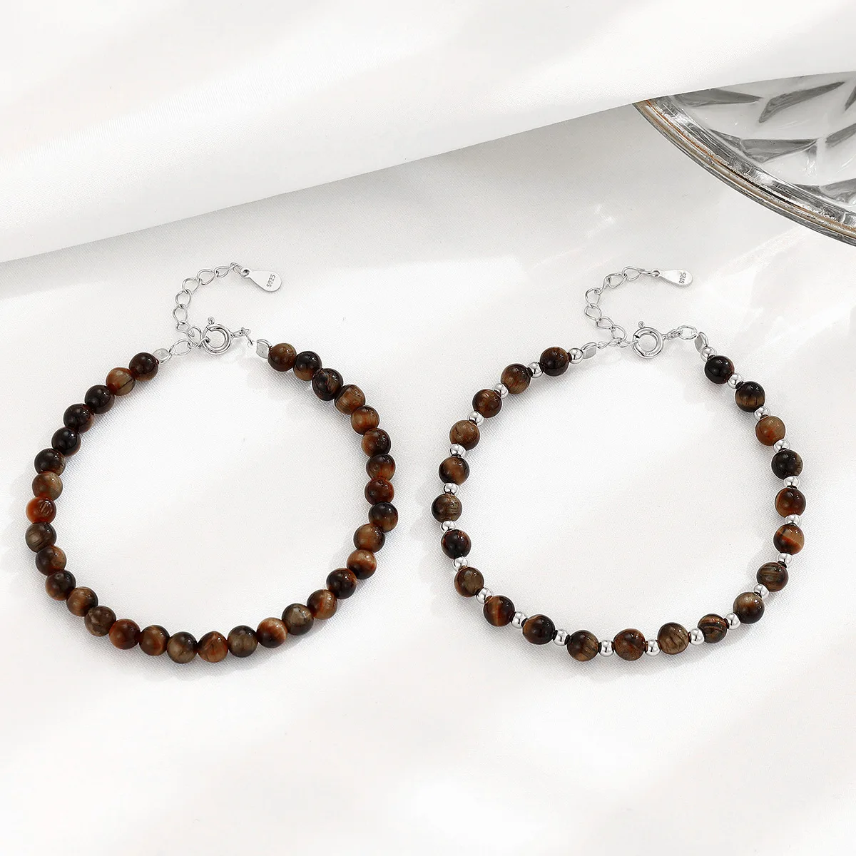 925 Sterling Silver Tiger Eye Bracelet, Exquisite Gemstone Wristband for Women, Unique and Stylish Decoration 4