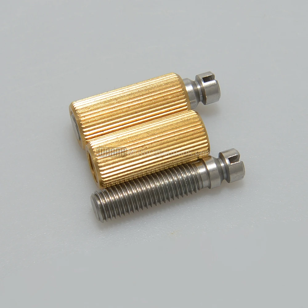 Guitar Bridge Saddle 2Pcs/Set Electric Guitar Bridge Studs Anchors Brass for Guitar Double Rocking Bridge Tremolo System