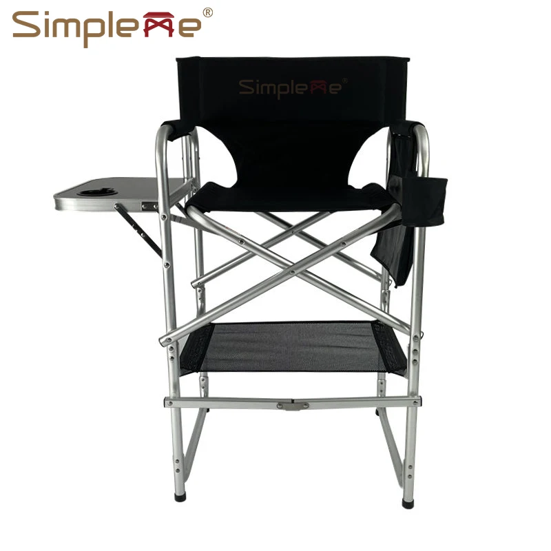 Simple Lightweight 28 Inch Salon Tall Aluminium Folding Director Chair Makeup Chairs - Image 3