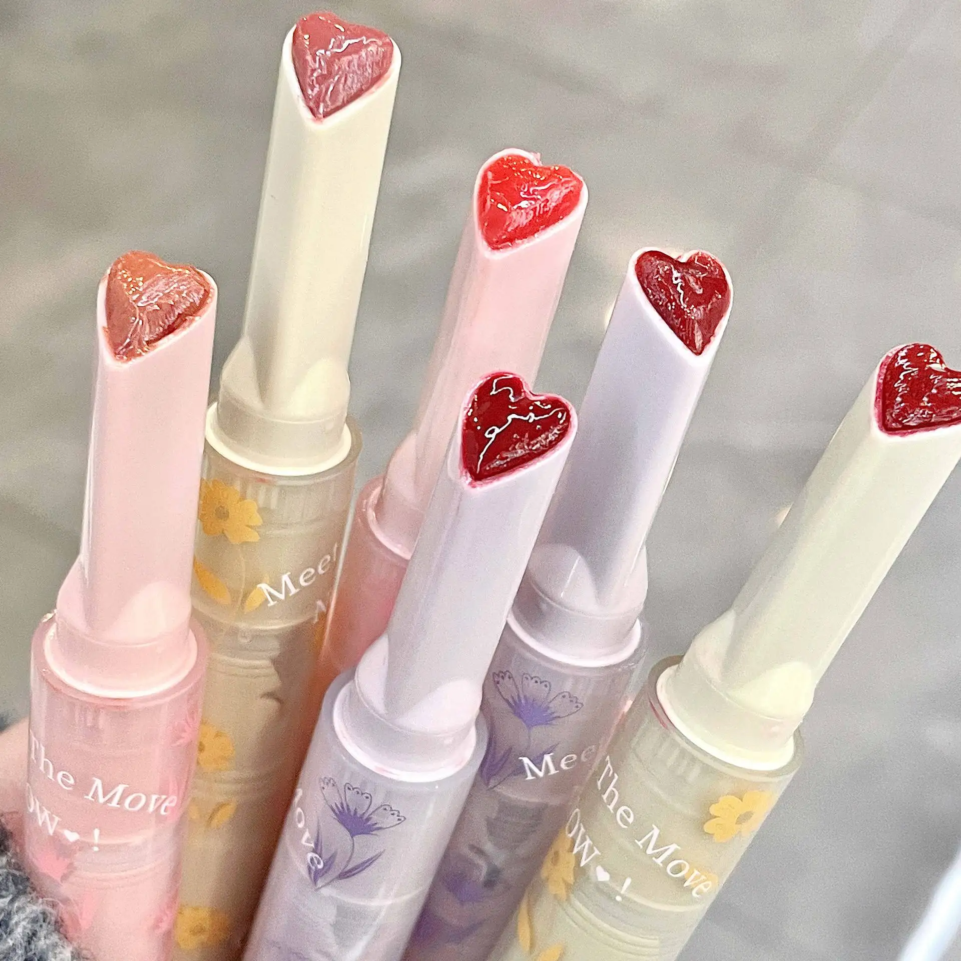 Florette – rouge à lèvres Transparent, glaçure à fleurs, gelée d'amour, miroir, tasse antiadhésive étanche, maquillage coréen Transparent, vente en gros_voghion.com