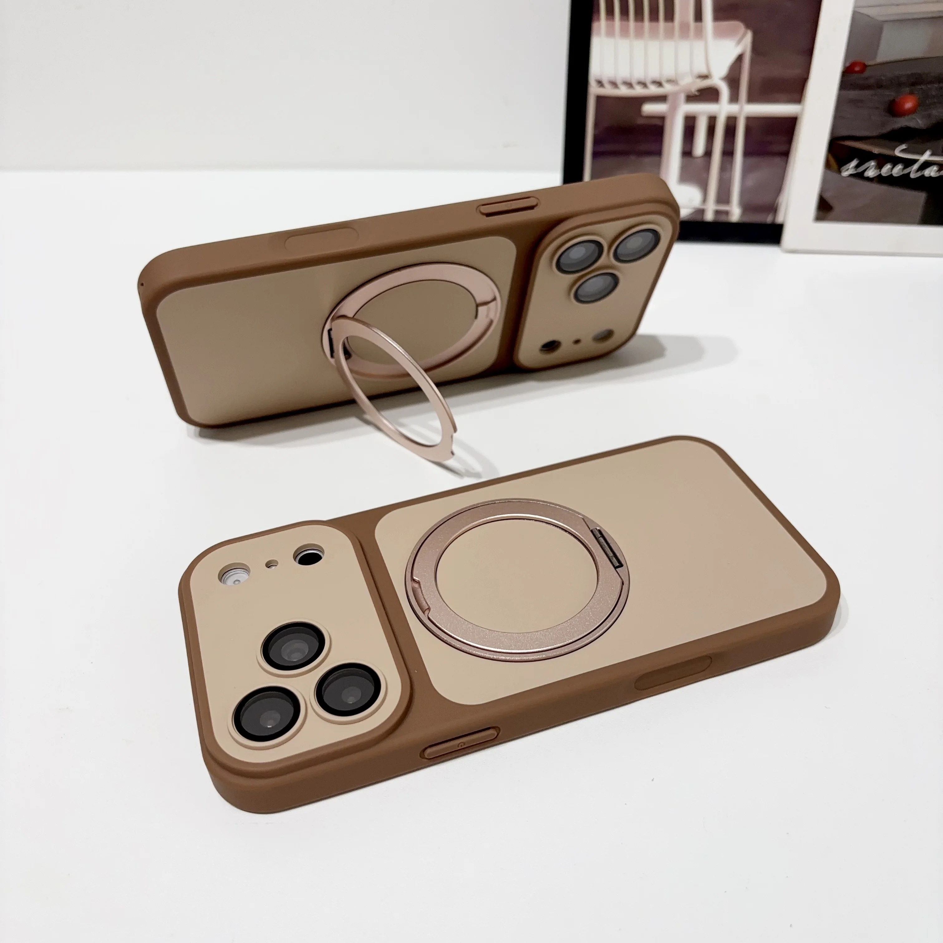 Deluxe Matte Magnetic Phone Case with Kickstand and Magsafe-Compatible Holder