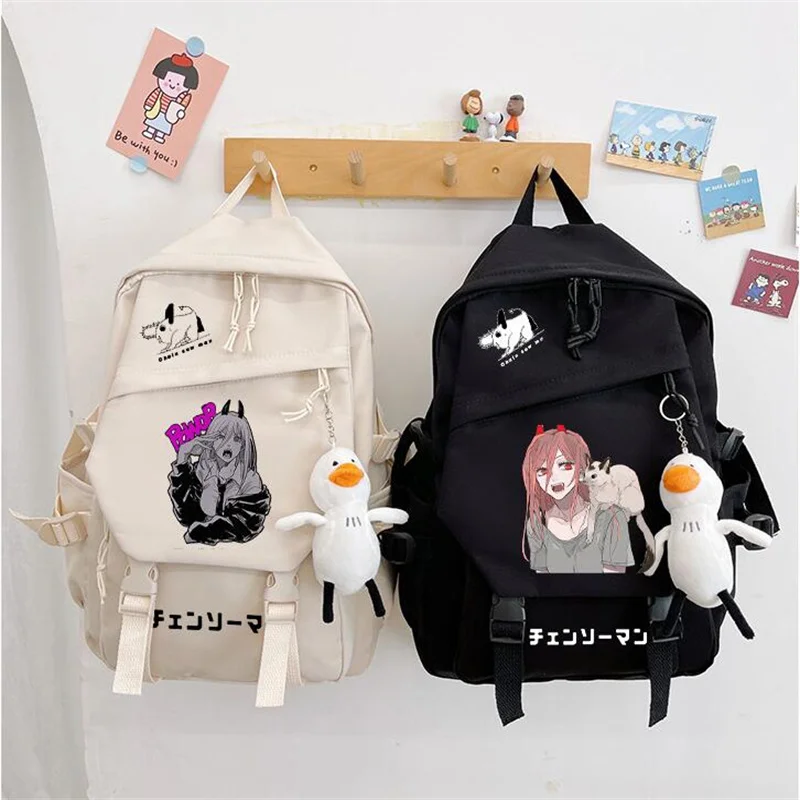 

Anime Chainsaw Man Backpack Mochila Teenarges Schoolbag Denji Power Men Women Causal Shoulder Laptop Outdoor Bags