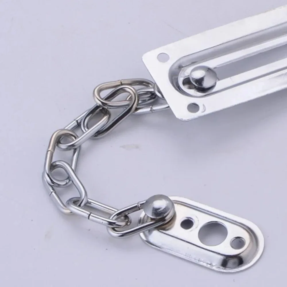 Stainless Stee Security Door Chain Anti Theft Home Office Sliding Fastener Silver Door Chain Lock