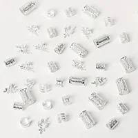40pcs African Hair Braids mix Hair Braider Metal Hair Rings Beads Cuffs Tubes Charms Hollow Out Dread Decoration Accessories - Image 3