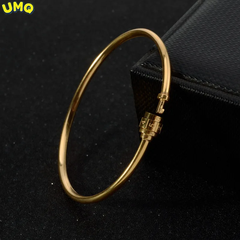 アクセサリー K18 gold bangle Flashion Simulated 520 Password Openable Love Bangle Plated