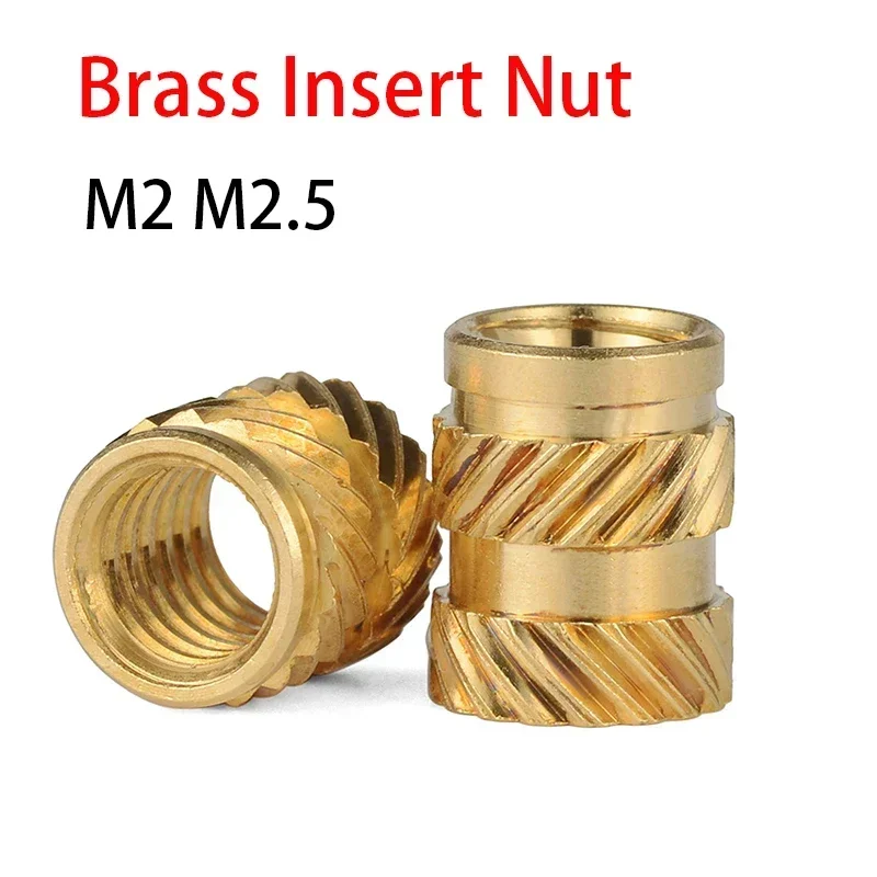 50Pcs M2 M2.5 Insert Brass Nut Hot Melt Knurled Thread Heat Embedment ...