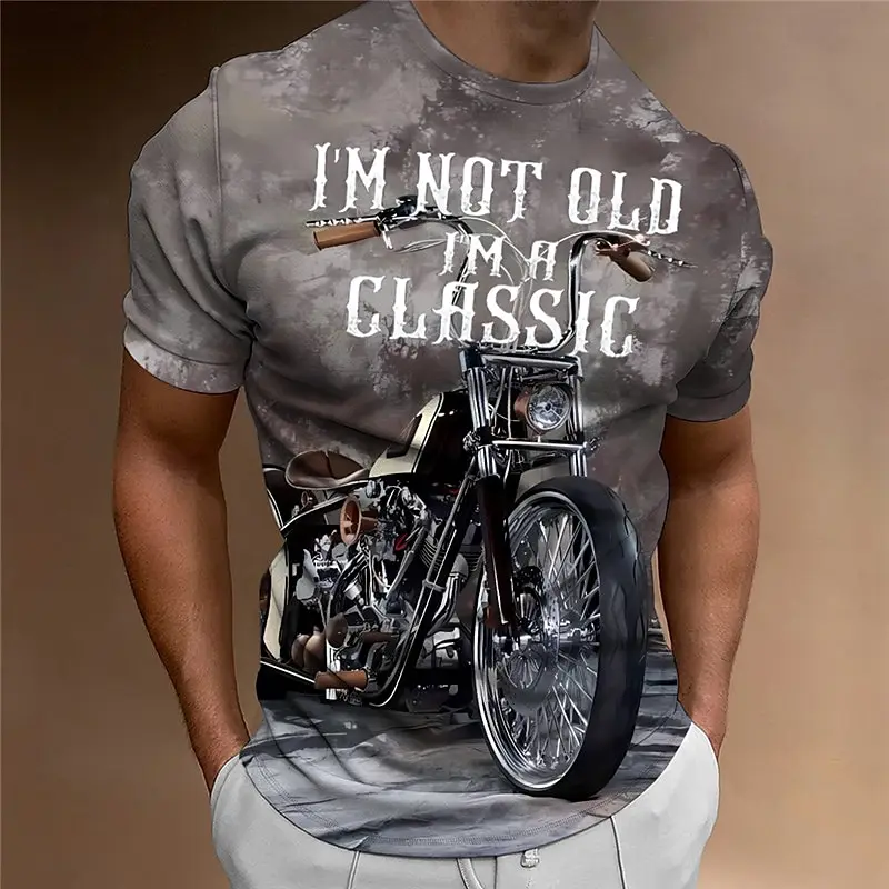 

Vintage Motorcycle 3d Printing T-Shirt Men' Summer Hot Selling Tees Loose Casual Street T-Shirt Harajuku Oversized Clothing 2023