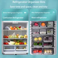 Organisateur de réfrigérateur, bacs de rangement de réfrigérateur empilables, conteneurs de stockage des aliments réutilisables, organisateur de tiroir de réfrigérateur dans la cuisine à domicile 3