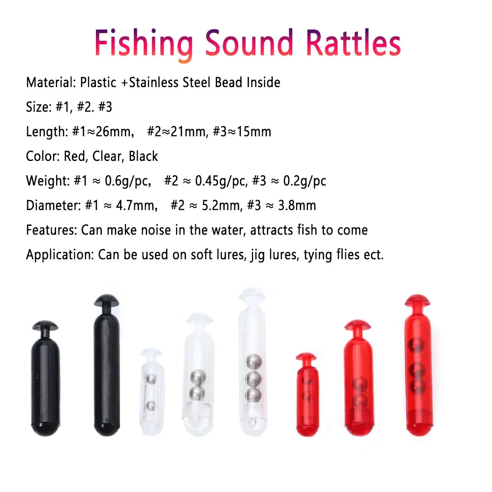 10pcs Plastic Fishing Sound Bar Fishing Lure Baits Rattles Insert Tube for  Soft Worm Jig Fishing Lure Fly Tie Tying Baits Makin