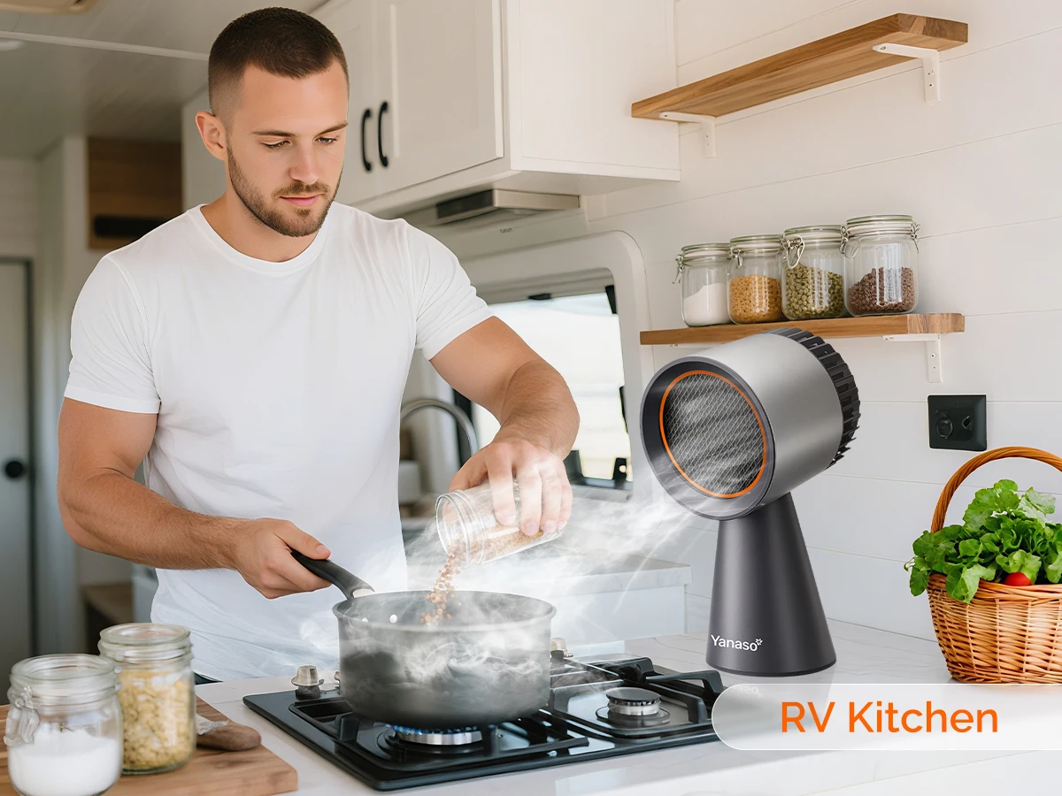 Portable Kitchen Range Hood, Quiet 3-Speed Countertop Exhaust Fan w/ Dual Carbon Filters, Oil Cup, Detachable, for Apartments, D 1