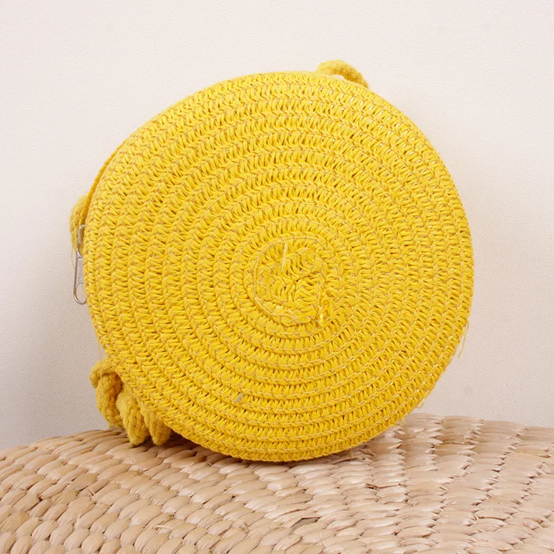 Summer Woven Straw Crossbody Bags for Women Fashion Round Handmade Rattan Beach Small Handbag Travel Female Shoulder Bag