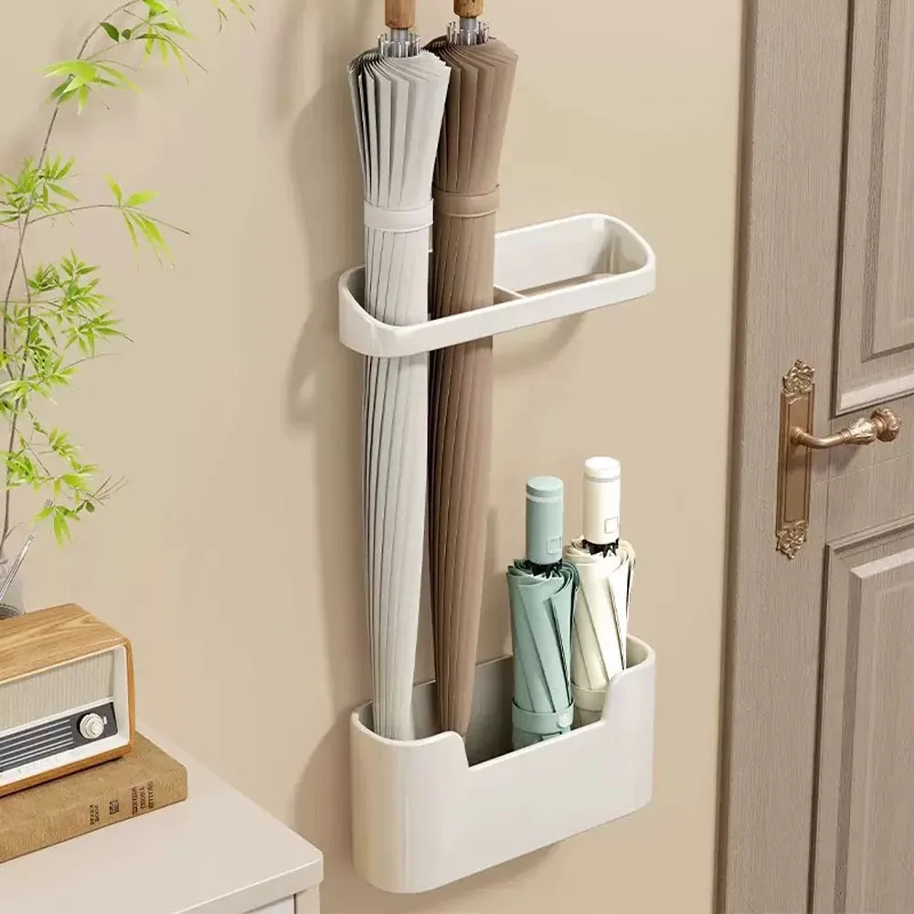 Wall Mounted Umbrella Holder Nail Free Fastener Style Multi-Functional Household Umbrella Storage Rack,sun umbrella holder