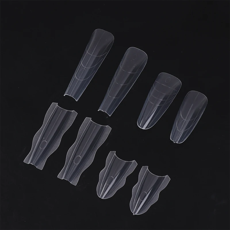 60Pcs 샌드위치 네일 폼 빠른 네일 연장용 네일 몰드 초보자 전문가 여성용 플라스틱 네일 폼 도구