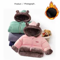 Boys Thickened Coat Girls Paddesd Jacket Winter Kids Casual Cotton Clothes Autumn New Children Hooded Fashion Overcoat 2-6 Years