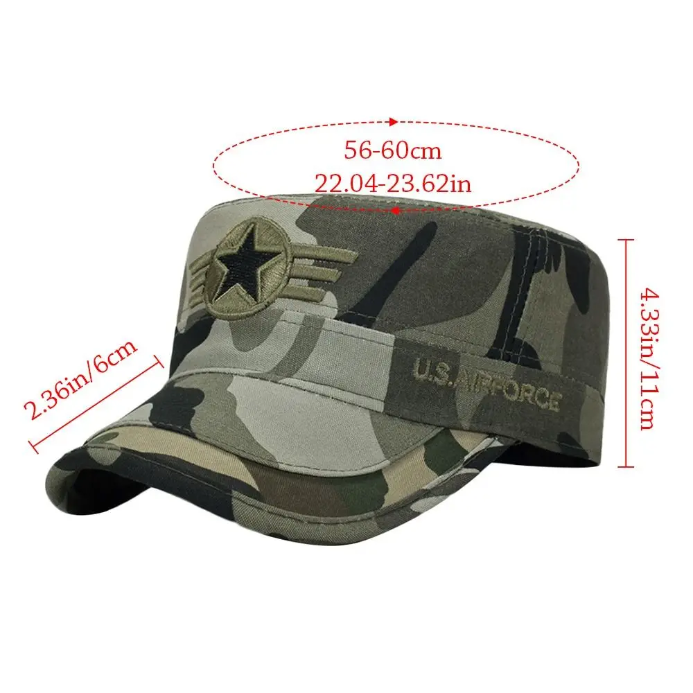 Men Unisex Breathable Hat Baseball Cap Cotton Cadet Hat Breathable Combat Fishing Flat Adjustable Cap