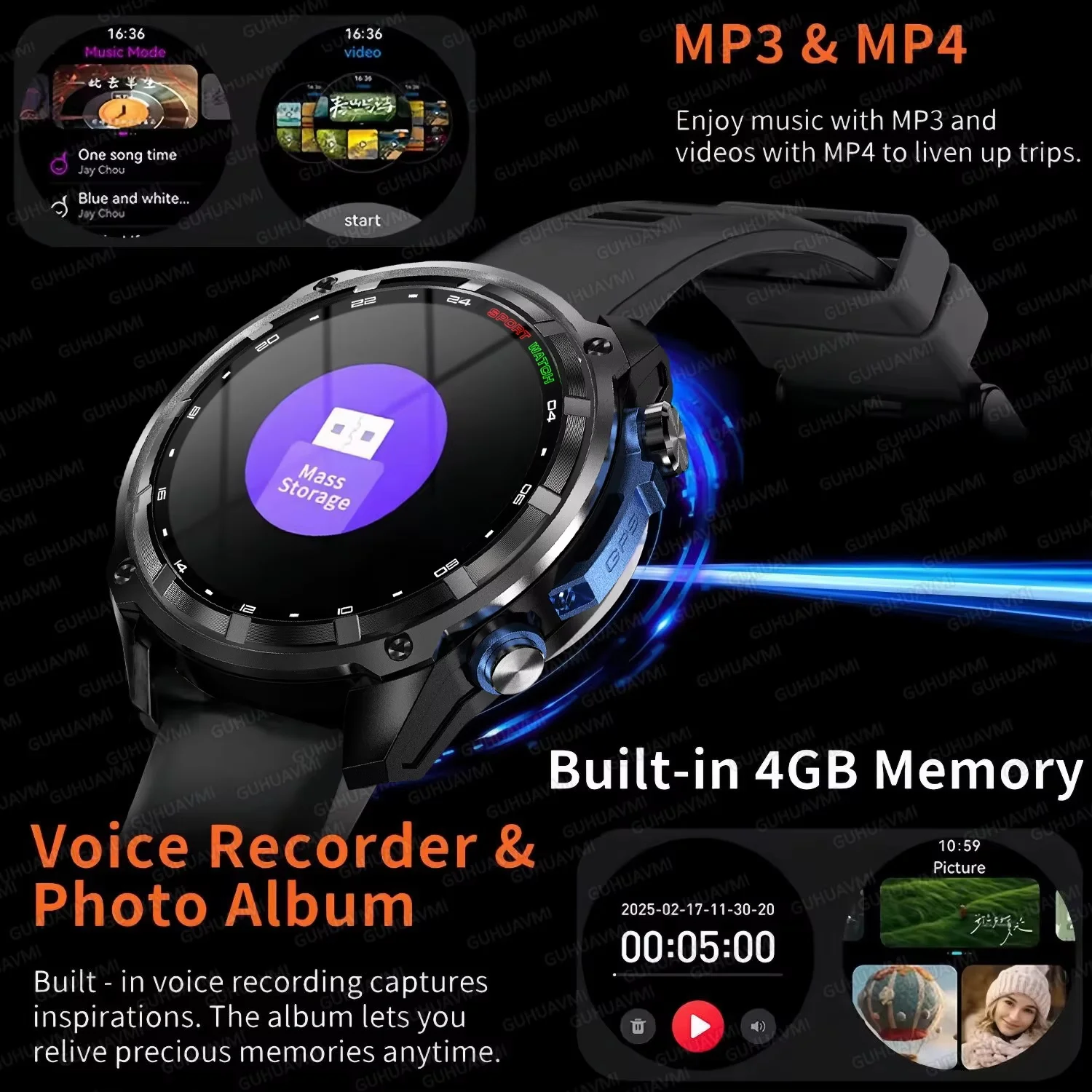NUOVO Smartwatch con Navigazione GPS Offline, Memoria 4G, App Market Integrato, Impermeabile 10ATM, Batteria 1000mAh, Orologio Sportivo alla Moda - Image 6