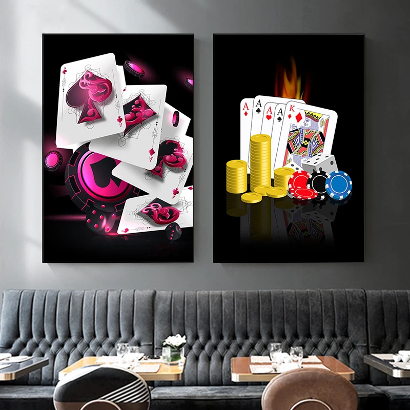 Quadro Su Tela Poster Casinò Royale Gioco D'Azzardo Immagini Per Pareti Immagini Gioco Di Carte Gioco E Stampe Casinò Bar Club Decorazione Murale