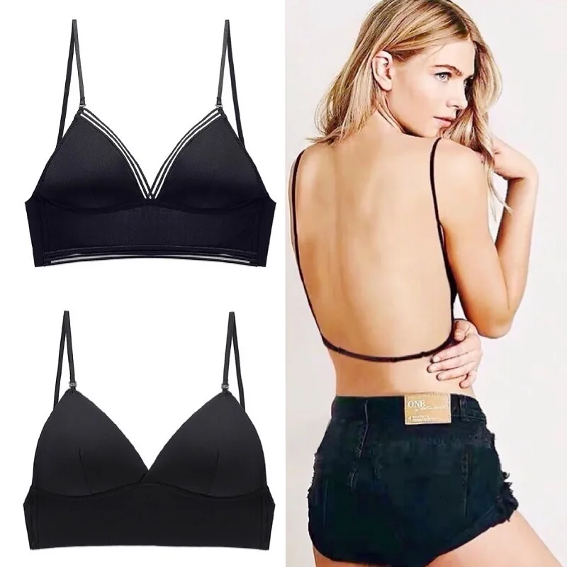 

Women Underwear Top Bras For Female Sexy Bralette Backless Lingerie Ice Silk Seamless Wire Free Breathable Bra Intimates